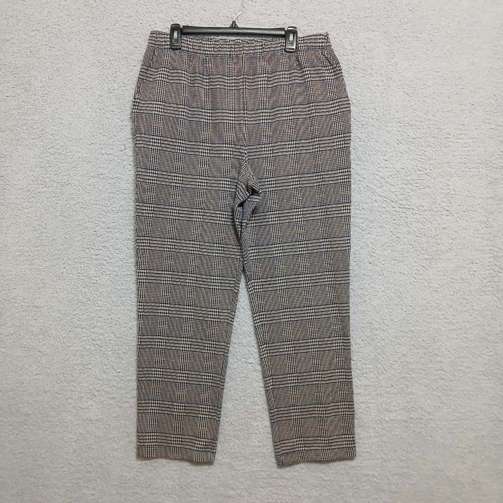 Lands' End Plaid Pull-On Pants Size L Elastic Waist